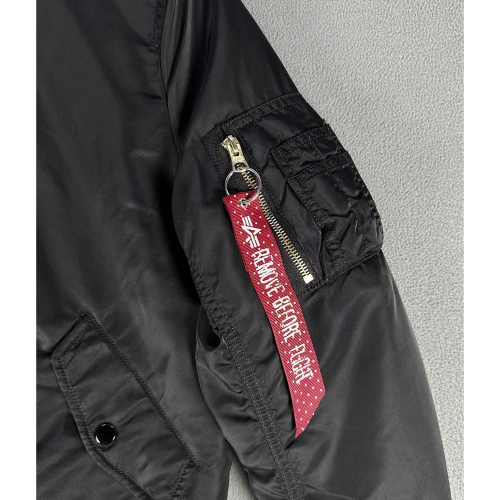 Alpha Industries Bomber Jacket Small Black MA-1 Flight Military Fighter Pilot